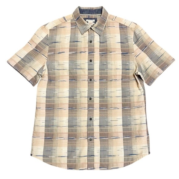 CARBON 2 COBALT Blue/Beige Overlook Jacquard Effortlessly Cool Short Sleeve Med - Picture 2 of 6